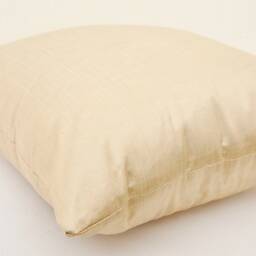 Handmade Ivory Ikat Pillow Cover, Silk Cotton Cushion - 20x20 - thumbnail 2