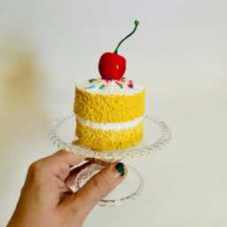 Mini Fake Sponge Cake Kitchen Decor With Rainbow Sprinkles - thumbnail 2