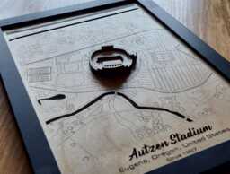 Autzen Stadium Wall Art Laser Engraved Wood, Oregon Ducks Gift - thumbnail 1