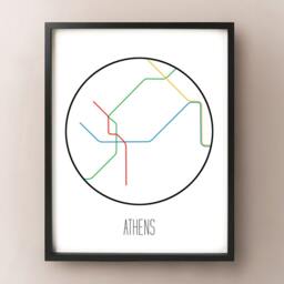 Athens, Greece - Minimalist Metro Subway Art Print ?????????? ???????????? - thumbnail 2