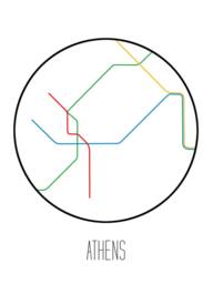 Athens, Greece - Minimalist Metro Subway Art Print ?????????? ???????????? - thumbnail 3