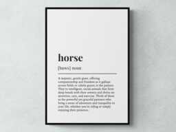 Horse Funny Definition Pet Gift Wall Art Print - thumbnail 1