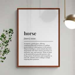 Horse Funny Definition Pet Gift Wall Art Print - thumbnail 2
