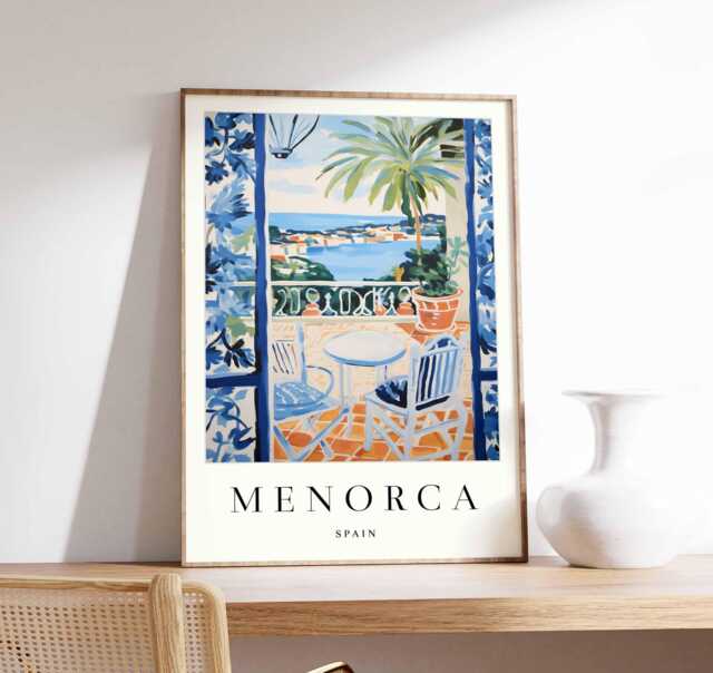 Menorca Spain Art Print Mediterranean Island Wall Decor - image 1