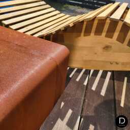 Corten Steel Outdoor Table - Rust-Look Garden Industrial Side For Patio & Weatherproof & Durable - thumbnail 3