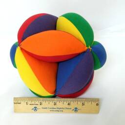 Large Baby Clutch Ball, Montessori Learning Toy, Amish Puzzle Toddlers Preschool Bright Primary Colors, Unisex Toy Ball - thumbnail 2