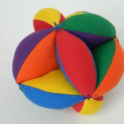 Large Baby Clutch Ball, Montessori Learning Toy, Amish Puzzle Toddlers Preschool Bright Primary Colors, Unisex Toy Ball - thumbnail 3