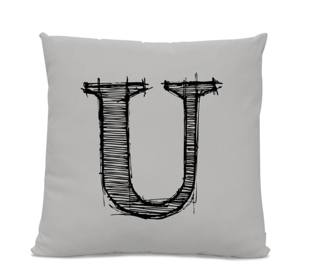 Initial Pillow - Letter With U Monogrammed Custom Throw