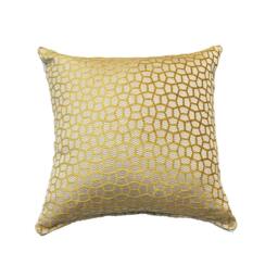 Lustrous Velvet Geometric Pillow Cover - Navy Blue, Gold & White - thumbnail 4