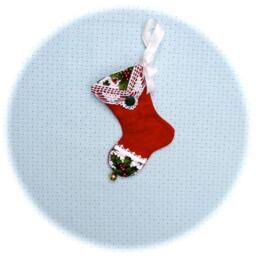 Handmade Mini Christmas Stocking Red Flannel Gift Card Holder Ornament - thumbnail 2