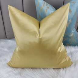 Elegance Yellow Mellow Luxury Plain Cotton Satin Cushion Cover, Modern Sofa Bed Pillow Cover Accent Home Decor Large Pillow Throw/Sham - thumbnail 1