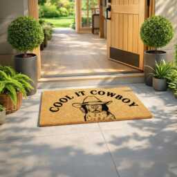 Cool It Cowboy Dog Doormat - Custom Western Welcome Rug Funny Pet Home Sign - thumbnail 4