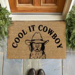 Cool It Cowboy Dog Doormat - Custom Western Welcome Rug Funny Pet Home Sign - thumbnail 2