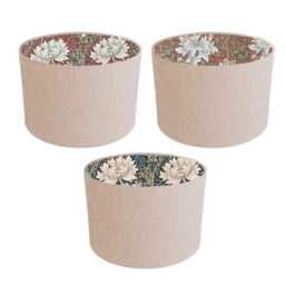 Handmade Cream Linen Drum Lampshade, Chrysanthemum Interior, UK - thumbnail 2