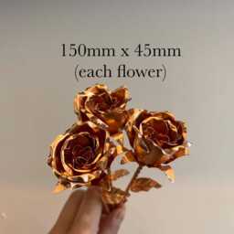 Handmade Copper Rose, Metal Anniversary Flower - thumbnail 4