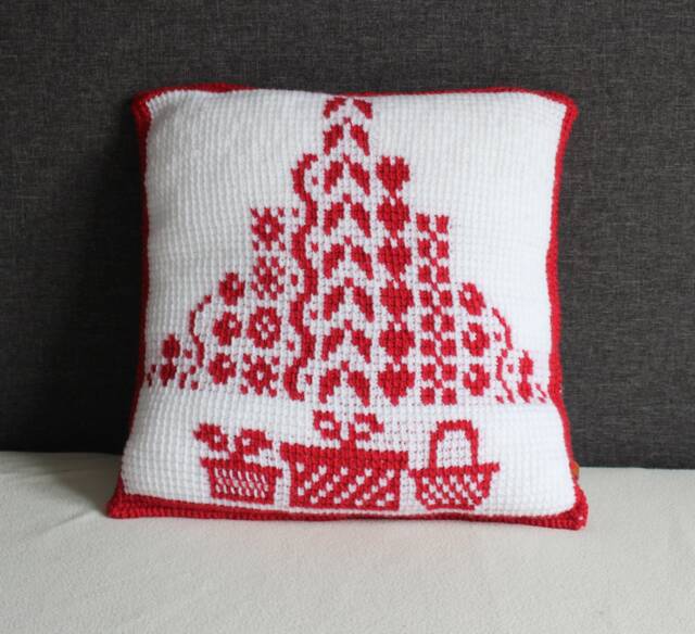Christmas Knitted Pillow Cover Weihnachtskissenbezug 40x40 cm - image 1