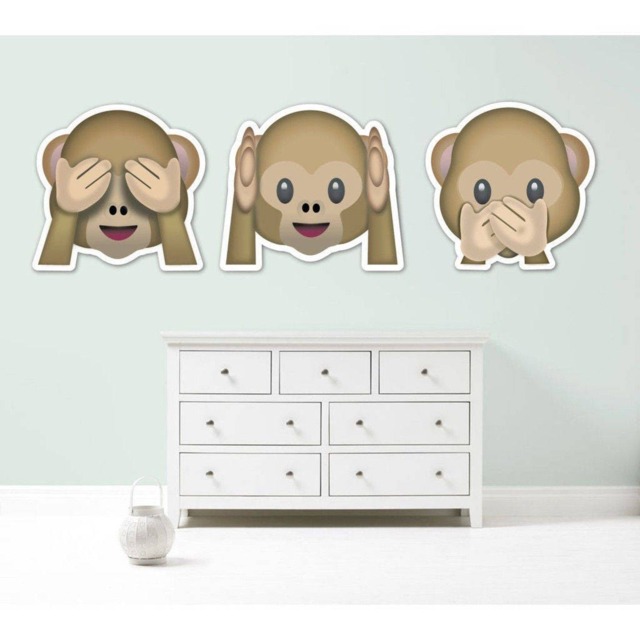 Emoji Monkeys Giant Wall Art Sticker Kit Decal Mural Graphic Emoticon Girls Boys Bedroom - image 1