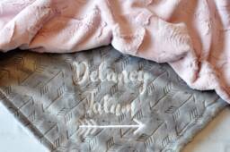 Personalized Baby Blanket-Personalized Gray Rose Gold Minky Blanket-Arrow Baby Blanket-Baby Blanket Girl-Personalized Blanket Boy Girl