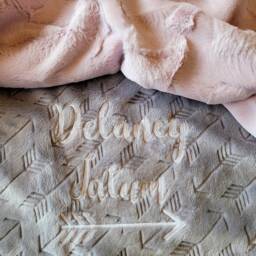 Personalized Baby Blanket-Personalized Gray Rose Gold Minky Blanket-Arrow Baby Blanket-Baby Blanket Girl-Personalized Blanket Boy Girl - thumbnail 2