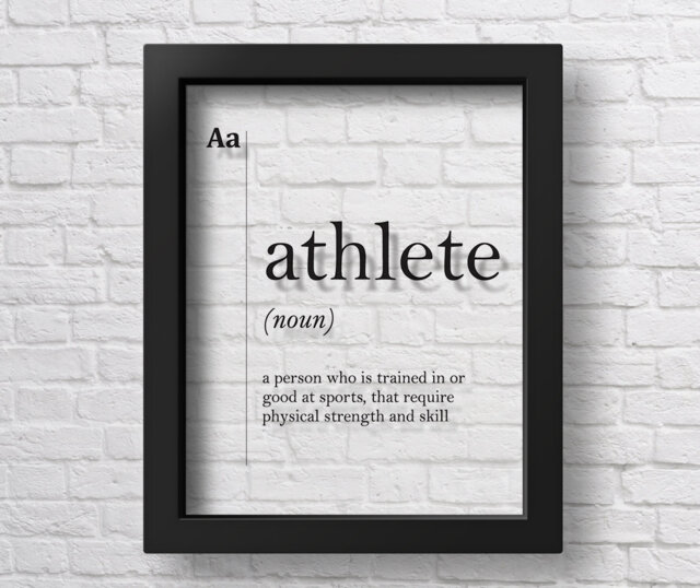Transparent Athlete Definition Print Sports Fitness Gift Gym Decor Minimalist Wall Art Dictionary Scandinavian Professions - image 1