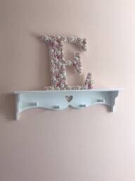 Letter For Wall Flower Letter Floral Initial Nursery Decor Name New Baby Gift Birthday Christmas - thumbnail 1