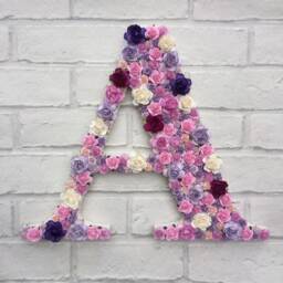 Letter For Wall Flower Letter Floral Initial Nursery Decor Name New Baby Gift Birthday Christmas - thumbnail 3