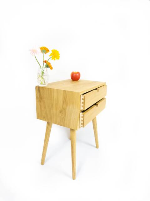 Solid Oak Nightstand/Bedside Table - Two Drawers - image 1
