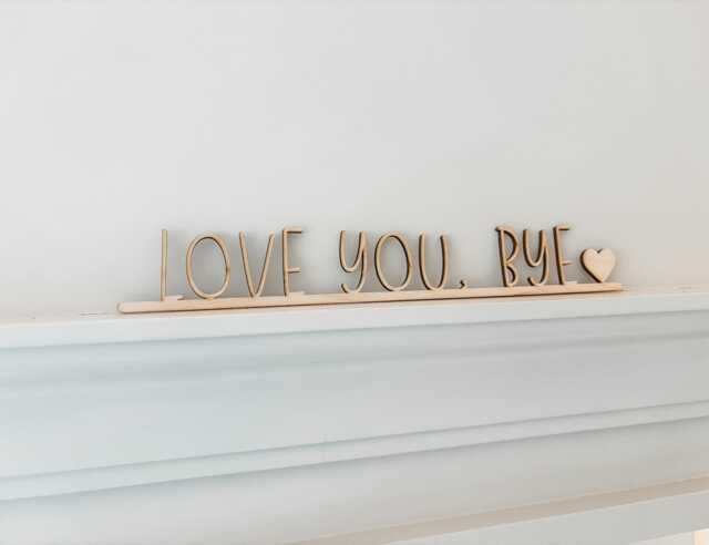 Love You, Bye Door Sign, Retro Wall Decor, Exit, Kitchen, Funny, Unique Theatre Drama Gift