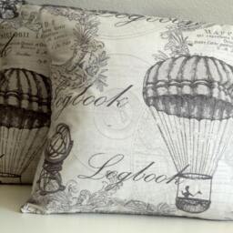 French Script Pillow Covers White Linen, Set Of 2 16x16 Inches Or 40x40 cm - thumbnail 2