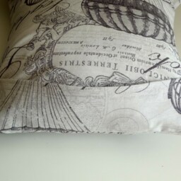 French Script Pillow Covers White Linen, Set Of 2 16x16 Inches Or 40x40 cm - thumbnail 3