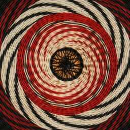 Handwoven Mandala Wall Art 21 Inch Black Red White Natural Eco-Friendly Art Decor - thumbnail 2