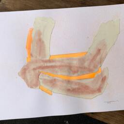 Close To Me - Original Drawing On Paper, Mothers Day Gift, Thankful Wall Art, Mom Love You Orange & Beige Artwork - thumbnail 3