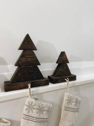 Dark Walnut Rustic Stocking Holder - Home Decor Christmas Tree For Your Mantle - thumbnail 1
