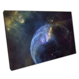 Bubble Nebula Canvas Cosmic Space Wall Art For Home & Office - Ready To Hang Astrophotography Print - thumbnail 1