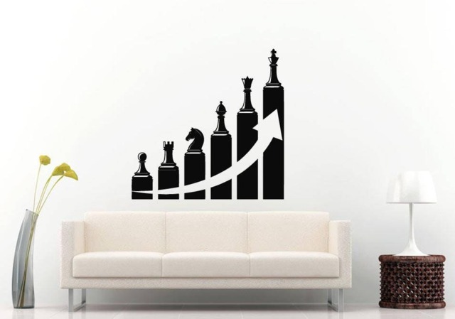 Chess Board Game Climb High Teamwork Effort Success Build Office Motivation Wall Sticker Decal Vinyl Mural Decor Art L2393 - image 1