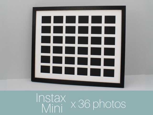 Instax Mini Multi Aperture Wooden Photo Frame. Holds Thirty-Six Instax Sized Photos. 40x50cm. Shows Only - Not Border - image 1