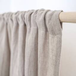 Natural Linen Curtains - Set Of 2 Rod Pocket Drapes For Living Room & Bedroom Large Custom Semi Sheer Draperies - thumbnail 2