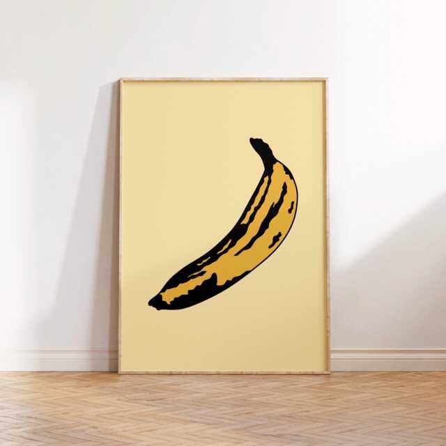 Banana Print Poster, Living Room Wall Print, Bedroom Decor, Typography Art Dopamine Portrait Art, Kitchen Foodie - image 1