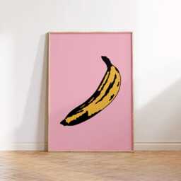 Banana Print Poster, Living Room Wall Print, Bedroom Decor, Typography Art Dopamine Portrait Art, Kitchen Foodie - thumbnail 3