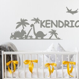 40% Off Dinosaur Nursery Wall Decal - Baby Name Nature Decor Boy Custom Theme R158 - thumbnail 2
