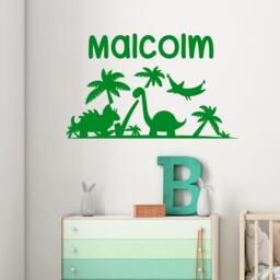 40% Off Dinosaur Nursery Wall Decal - Baby Name Nature Decor Boy Custom Theme R158 - thumbnail 3