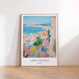 French Riviera Print, Poster, Mediterranean European Travel Art, Decor - thumbnail 3
