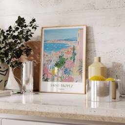 French Riviera Print, Poster, Mediterranean European Travel Art, Decor - thumbnail 2