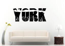 New York City Town The Big Apple Skyline Buildings Inside Word Wall Decal Vinyl Sticker Mural Room Decor L1088 - thumbnail 1