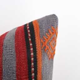 Vintage Turkish Kilim Pillow Cover 20''x20'' Anatolian Wool Cushion - thumbnail 3