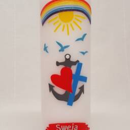 Baptismal Candle Heart Cross Anchor - thumbnail 2