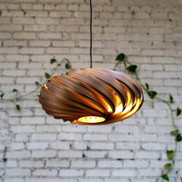 Hanging Lamp Made Of Walnut Wood. Handmade Wooden From Cologne Studio - image 1