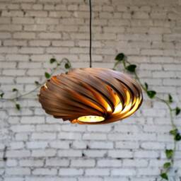 Hanging Lamp Made Of Walnut Wood. Handmade Wooden From Cologne Studio - thumbnail 1
