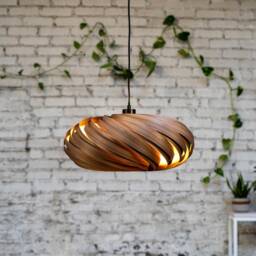 Hanging Lamp Made Of Walnut Wood. Handmade Wooden From Cologne Studio - thumbnail 3
