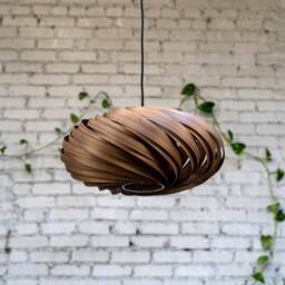 Hanging Lamp Made Of Walnut Wood. Handmade Wooden From Cologne Studio - thumbnail 2